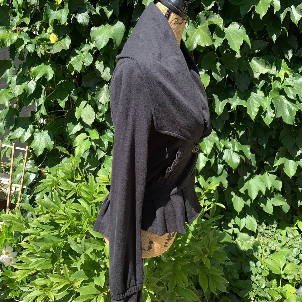 MIKE & CHRIS Black French Terry Shawl Collar Jacket, S - Picture 6 of 15